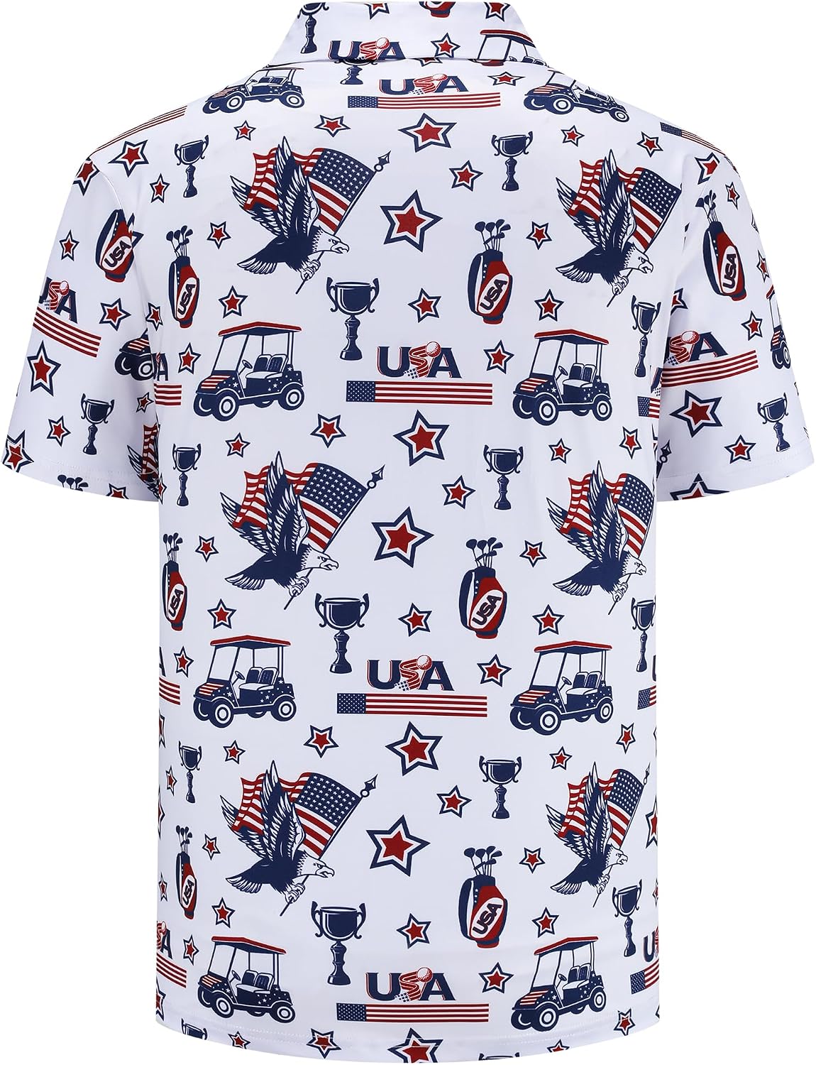 Mens Golf Polo Shirts Short Sleeve Performance Moisture Wicking Dry Fit Casual Print Collared Golf Shirts for Men
