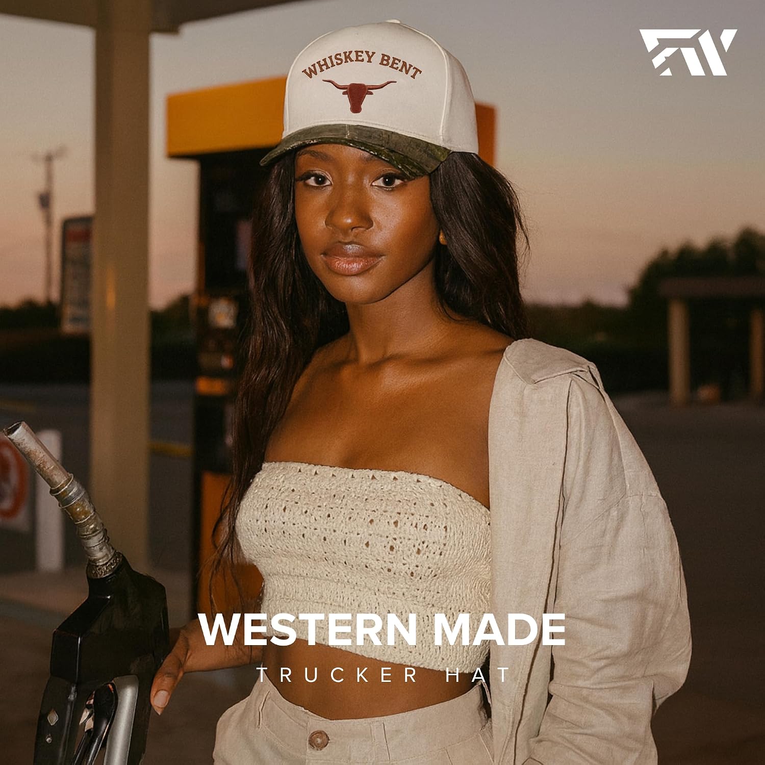 Country Trucker Hat - Western Snapback Baseball Cap - Vintage Embroidered Hat for Men & Women