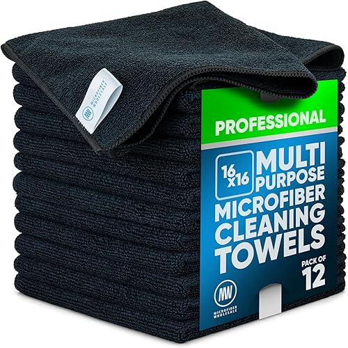 Miniatura 16 de Toalla Buff Pro de Microfibra de Superficie Múltiple - Paquete de 12 unidades - Paños de limpieza premium - Limpia, quita el polvo, pule, absorbe