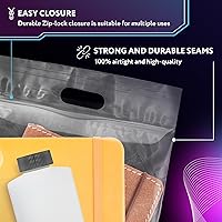 Vista 4 de APQ - Bolsas troqueladas con cremallera, 12 x 12 pulgadas, paquete de 50 bolsas de polietileno transparente con cierre de cremallera para ropa