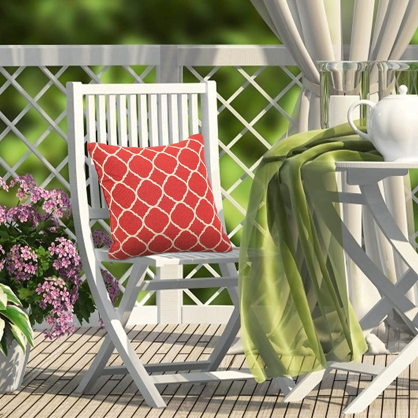 Terrassenmöbel-Kissen, dekoratives Outdoor-Kissen, geeignet für Hof, Garten, Sofa, Schlafzimmer, 2 Stück, inklusive Kissenkern und Kissenbezug