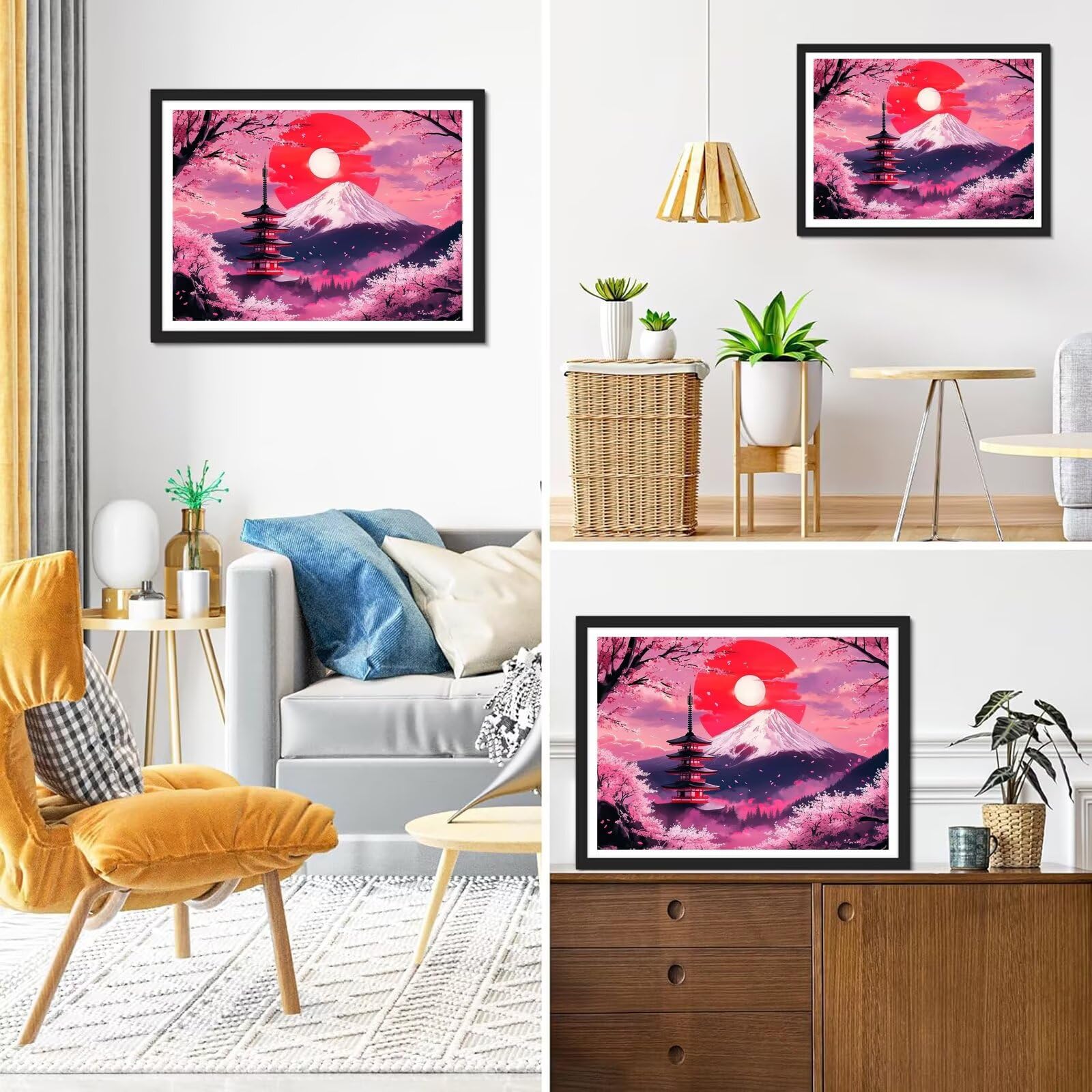 Diamond Painting Berg Fuji, 5D Diamond Painting Erwachsene 70x90cm qw1-577