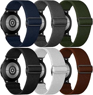 Chinbersky 20mm Elastisches Nylon Armband für Samsung Galaxy Watch 5 Pro/4/5/6 40-44mm, Watch 3/4 Classic/Active 2, Garmin Vivoactive 3