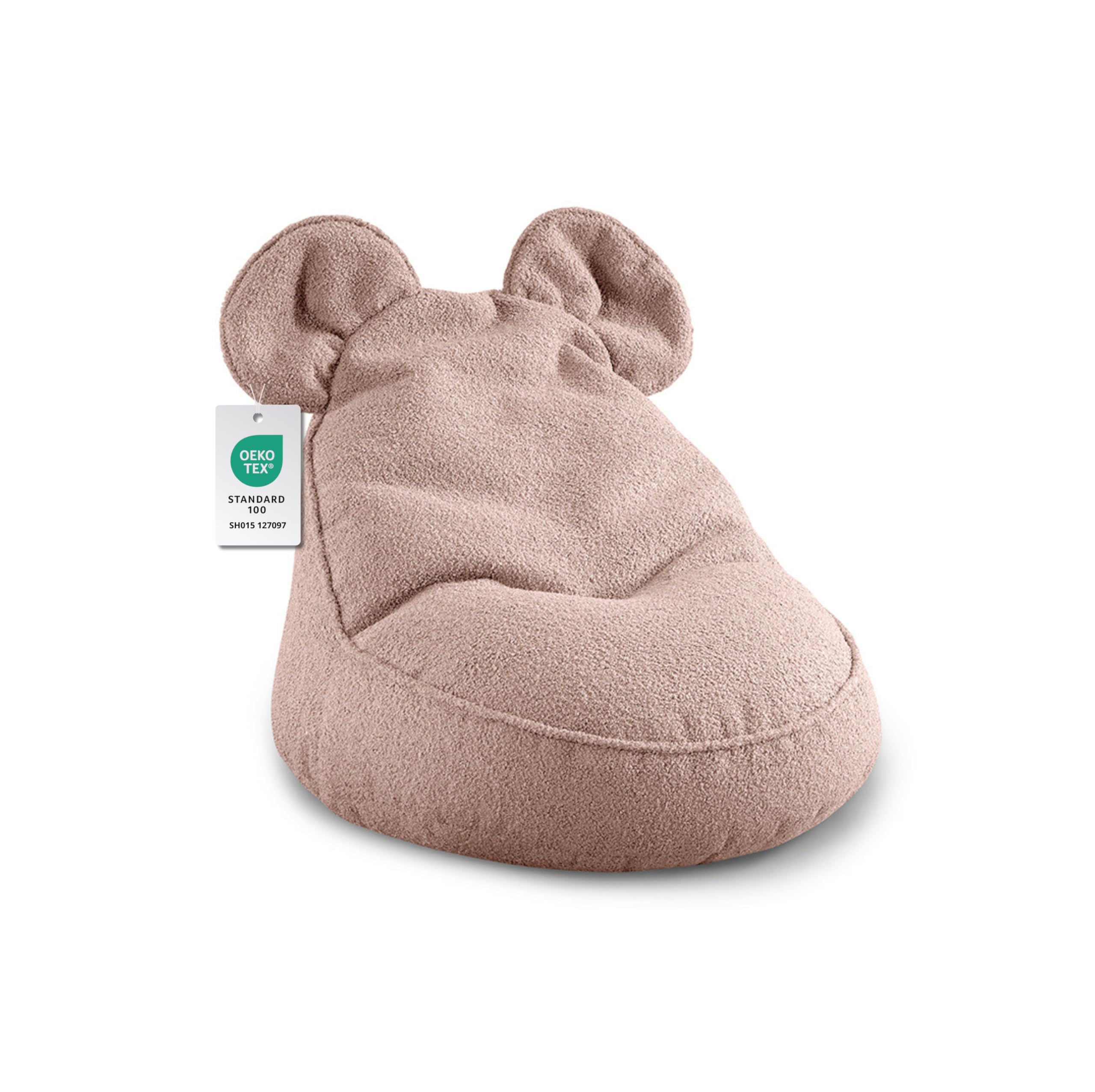 Gutekissen® Pouf enfant Miki avec oreilles - Coussin confortable Montessori pour chambre (rose, 68/68/50 avec oreilles)