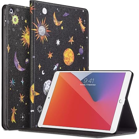 Amazon Co Jp Esr Ipad 8 ケース 手帳型 Ipad 10 2 ケース 第7世代 19 イラストレータースタンド ケース ブックカバーデザイン 角度調節可能 オートスリープ ウェイク カラフルな宇宙 パソコン 周辺機器