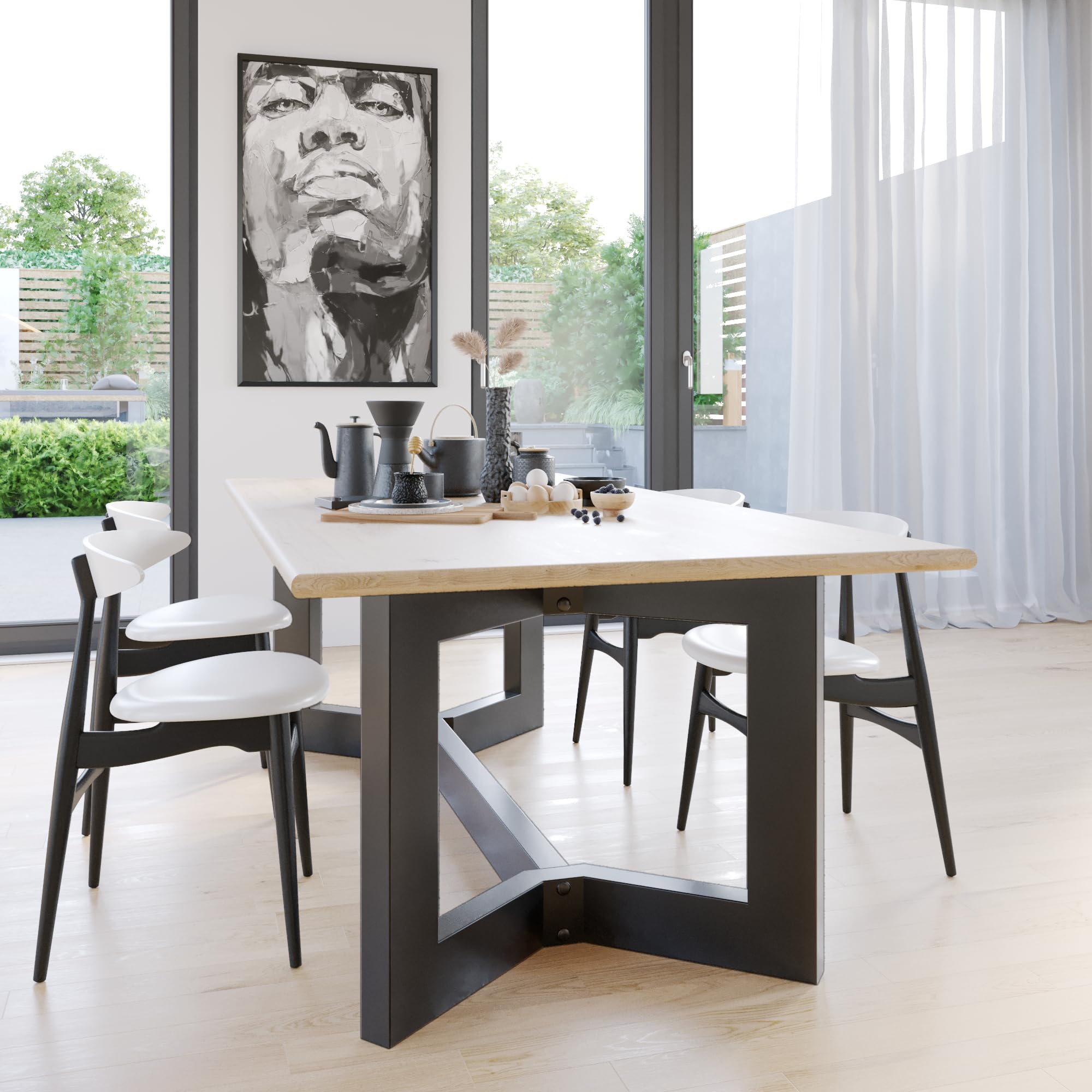 Struttura Tavolo Barax Extreme Acciaio 220x80x72 cm – Telaio Minimalista Robusto Esstisch Sala da Pranzo Design