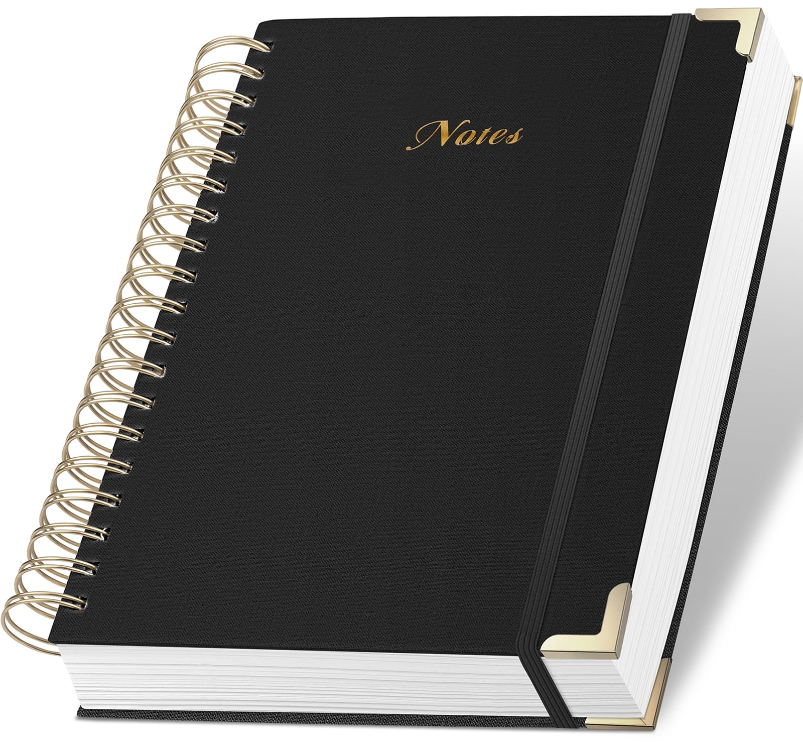 Taccuino a spirale, 328 pagine, copertina rigida in lino, a righe, per donne e uomini, diario a spirale spessa A4 per scrittura, carta da 100 g/m², quaderni carini per lavoro e scuola