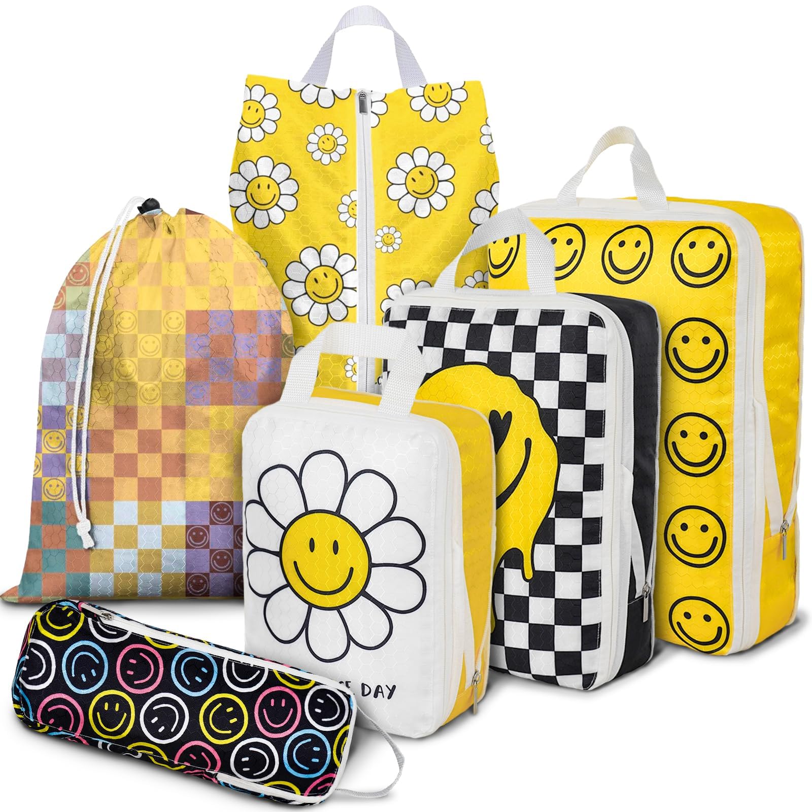 beautype 6 Set Compression Packing Cubes Compressed Storage Bags for Carry on Suitcases Packaging Luggage Bags Organizers for Travel