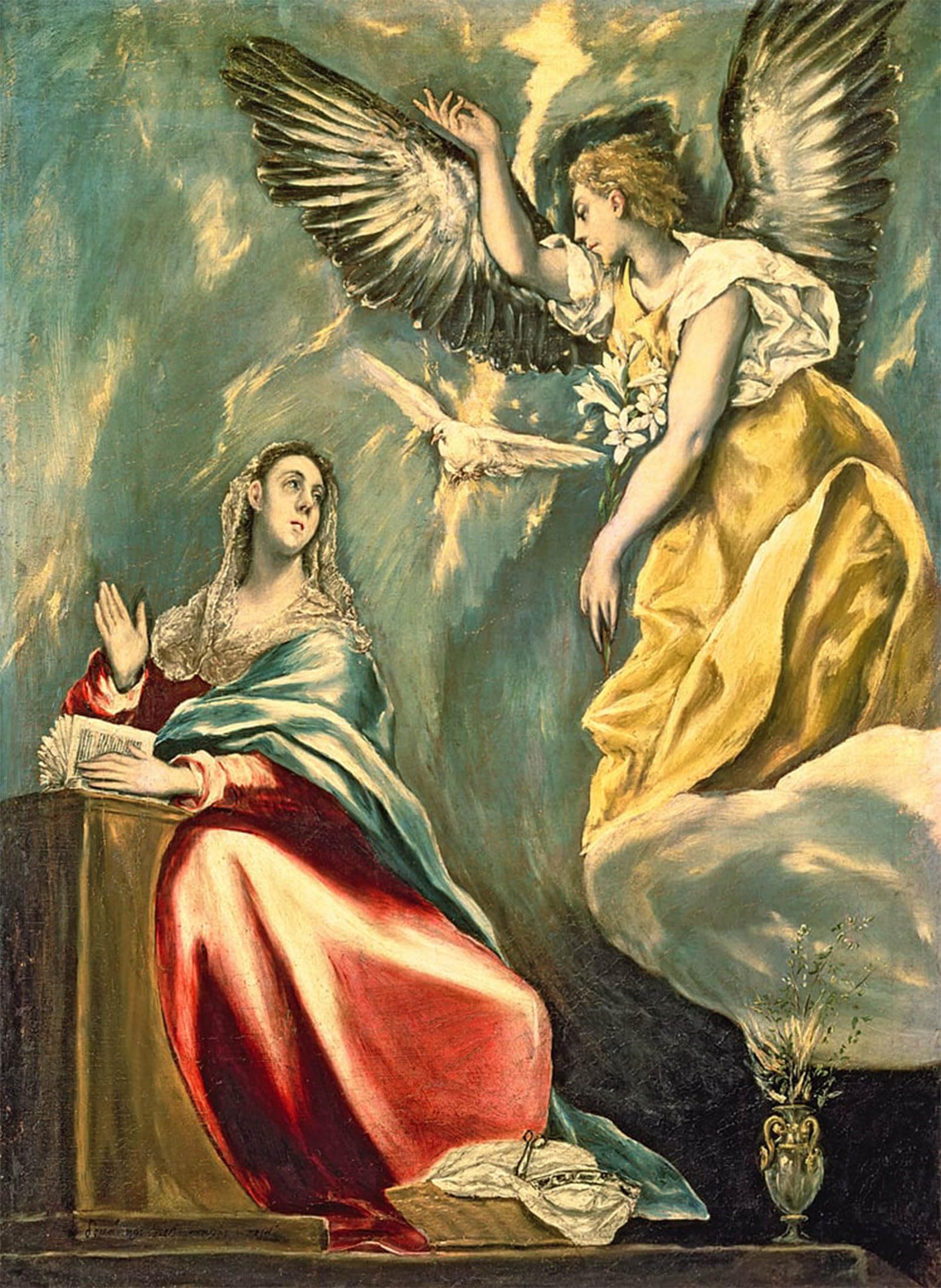 Serendipitp No Frame Vintage Wall Art Canvas Nordic Poster Canvas Print Picture The Annunciation By El Greco Wall Art Poster For Home Decor 60X90cm