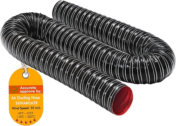 2 12 in Intake Hose Automotive Air Duct Hose Length 1 Meter 3.3 Feet Double-layer Silicone Flexible Brake Cooling Ducting Induction vacuum hose for Air System Black