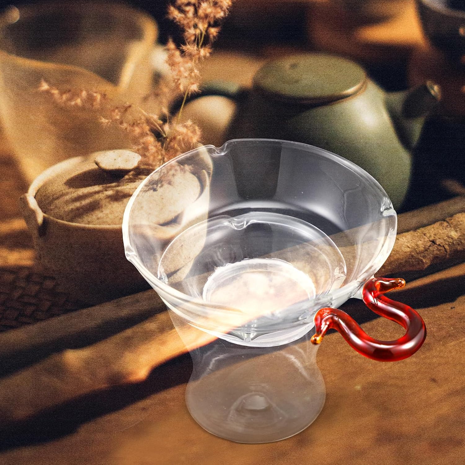 MAGICLULU Reusable Glass Tea Infuser Strainer Red Household Fine Mesh Tea Filter for Loose Leaf Brewing Reusable Accessory for Home and Office Use image 3