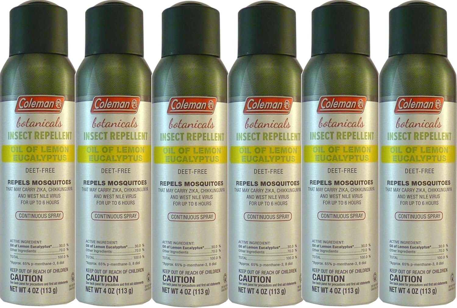 Coleman Botanicals Lemon Eucalyptus Insect Repellent – 4 oz Continuous Spray (Item #7734, Case of 6)