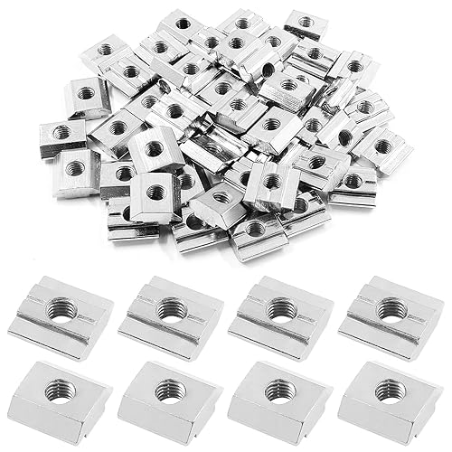 Miniatura 32 de 100 tuercas deslizantes en T serie 20 M3, tuercas deslizantes en T de cabeza de martillo para ranura en T para perfil de extrusión de aluminio serie