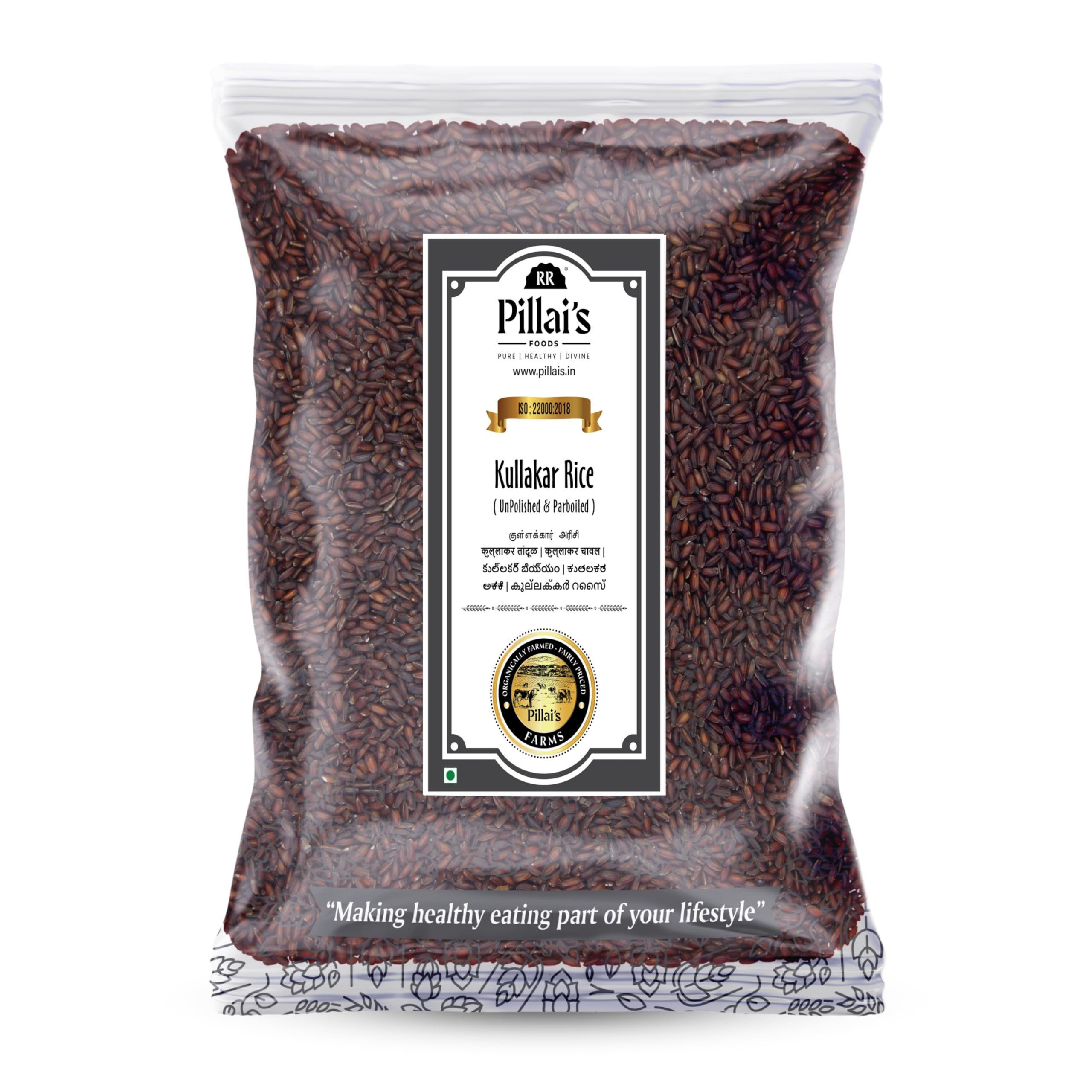 RR PILLAI'S Traditional Kullakar Rice/Kullakar Arisi - 1Kg (Parboiled And Unpolished), Traditional Rice