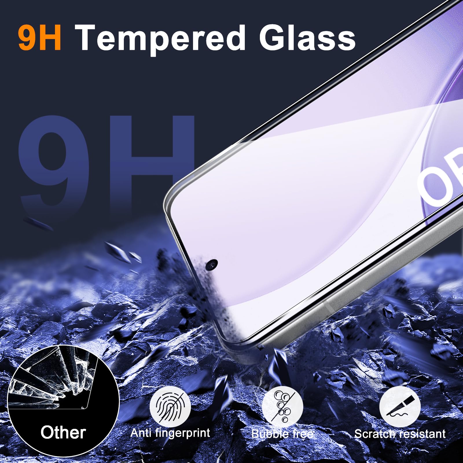 Pellicola Vetro Temperato Per OPPO Reno 14F 5G / 14 FS 5G - 2 Pezzi + 2 Protezioni Fotocamera, Durezza 9H