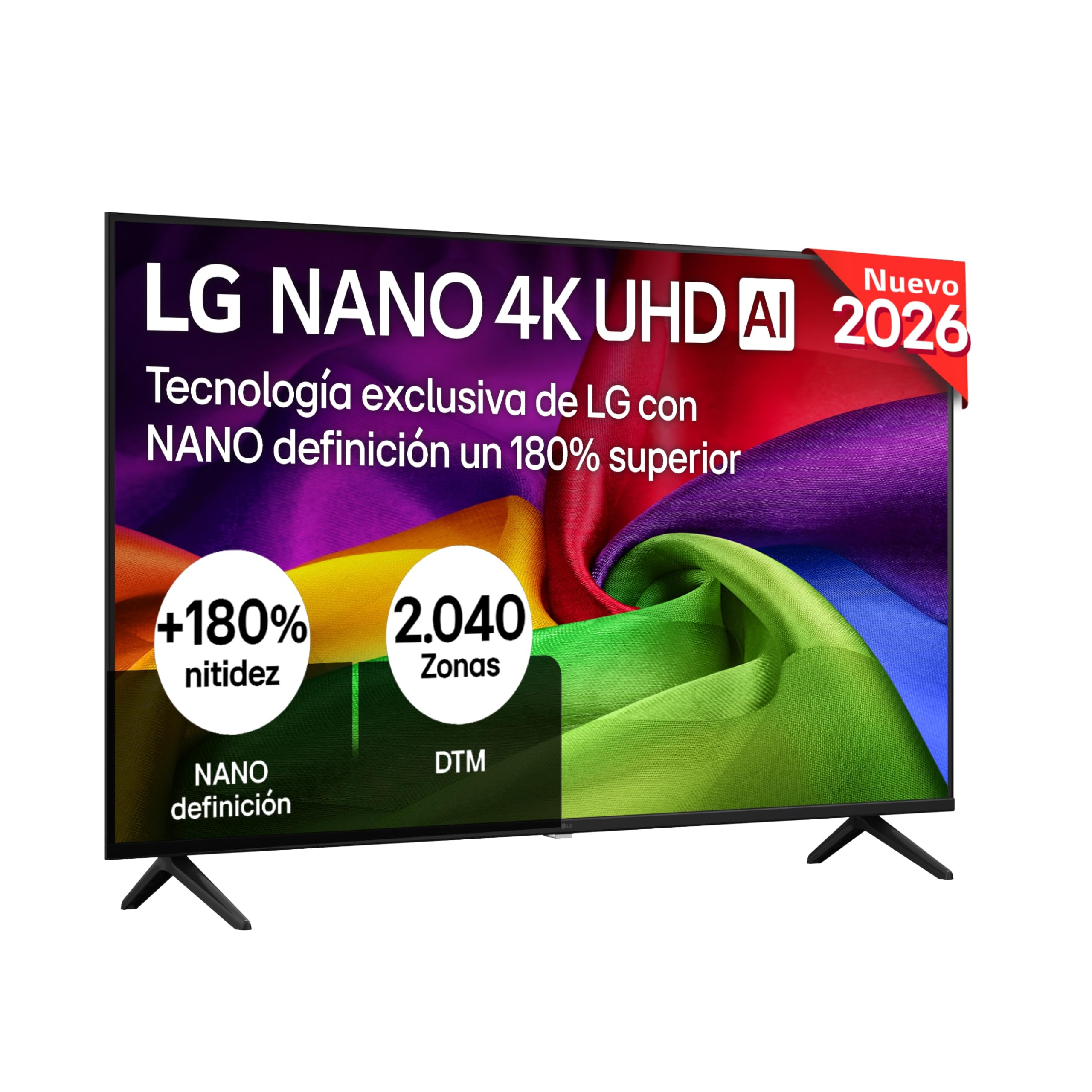 LG 50NU800B6LC – TV 50″, Nano 4K UHD AI, Smart TV, WebOS 25 (Actualizable), Procesador Alpha 7 Gen9 AI, 144Hz, HDR10 y Dolby Digital Plus, Sin Reflejos al 94%, Negro