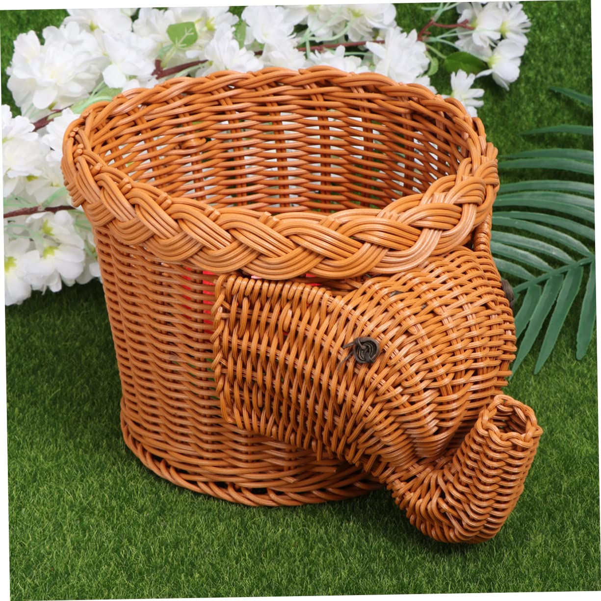 Cesta de Almacenamiento Elefante Marrón de Plástico para Aperitivos