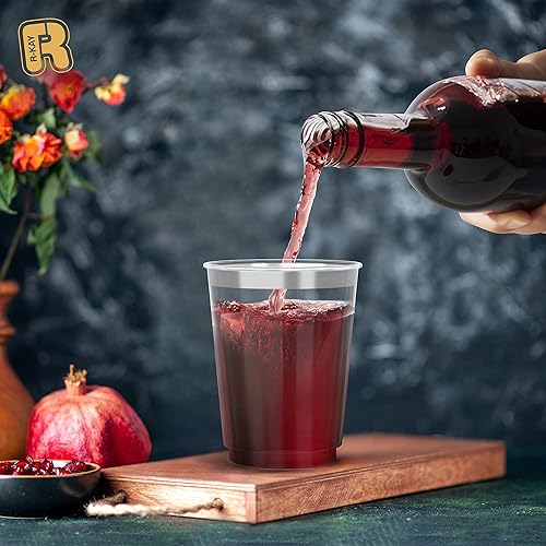Miniatura 2 de R-kay Vasos de plástico plateados para fiestas, paquete de 100, vasos plateados transparentes de 10 onzas, vasos desechables duros, vasos plateados