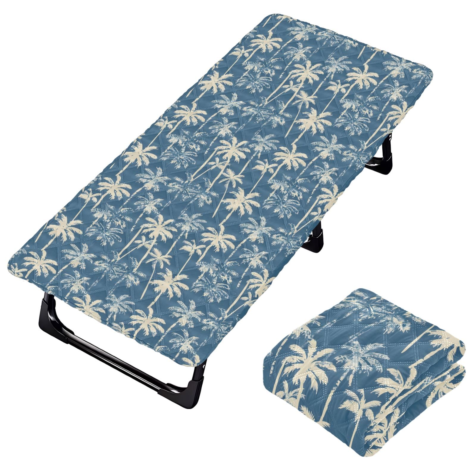 Portable Toddler Bed Sheet for Kids Coconut Tree Silhouette Travel Bed Fitted Sheet