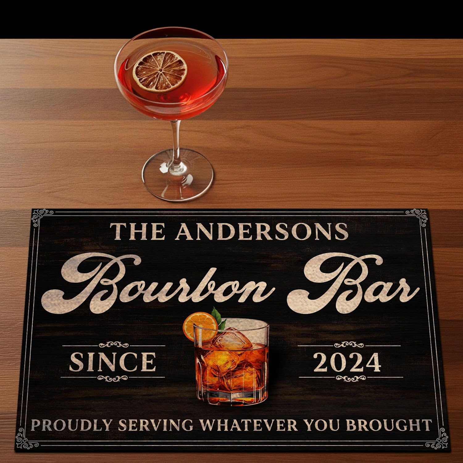 THUYPT Personalized Bourbon Drying Mat for Bourbon Bar, Dish Drying Mat Countertops Accessories, Home Bar Decorations Absorbent Dish Drying Mat with Rubber Back (05)