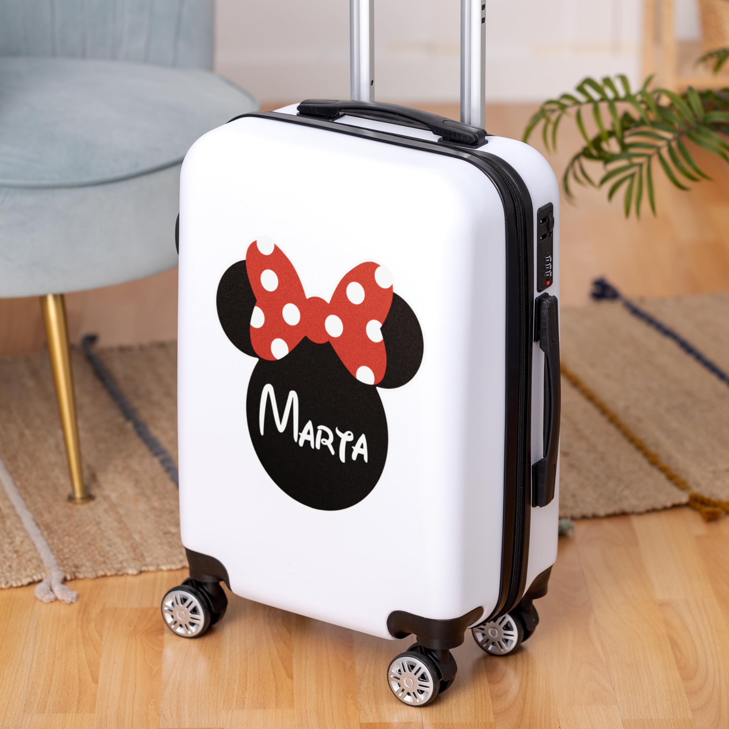 Maleta de Cabina Personalizada con Nombre | Equipaje de Mano 55 x 35 x 20 cm con 4 Ruedas Giratorias | Trolley Rígido ABS para Viajes, Vacaciones y Escapadas