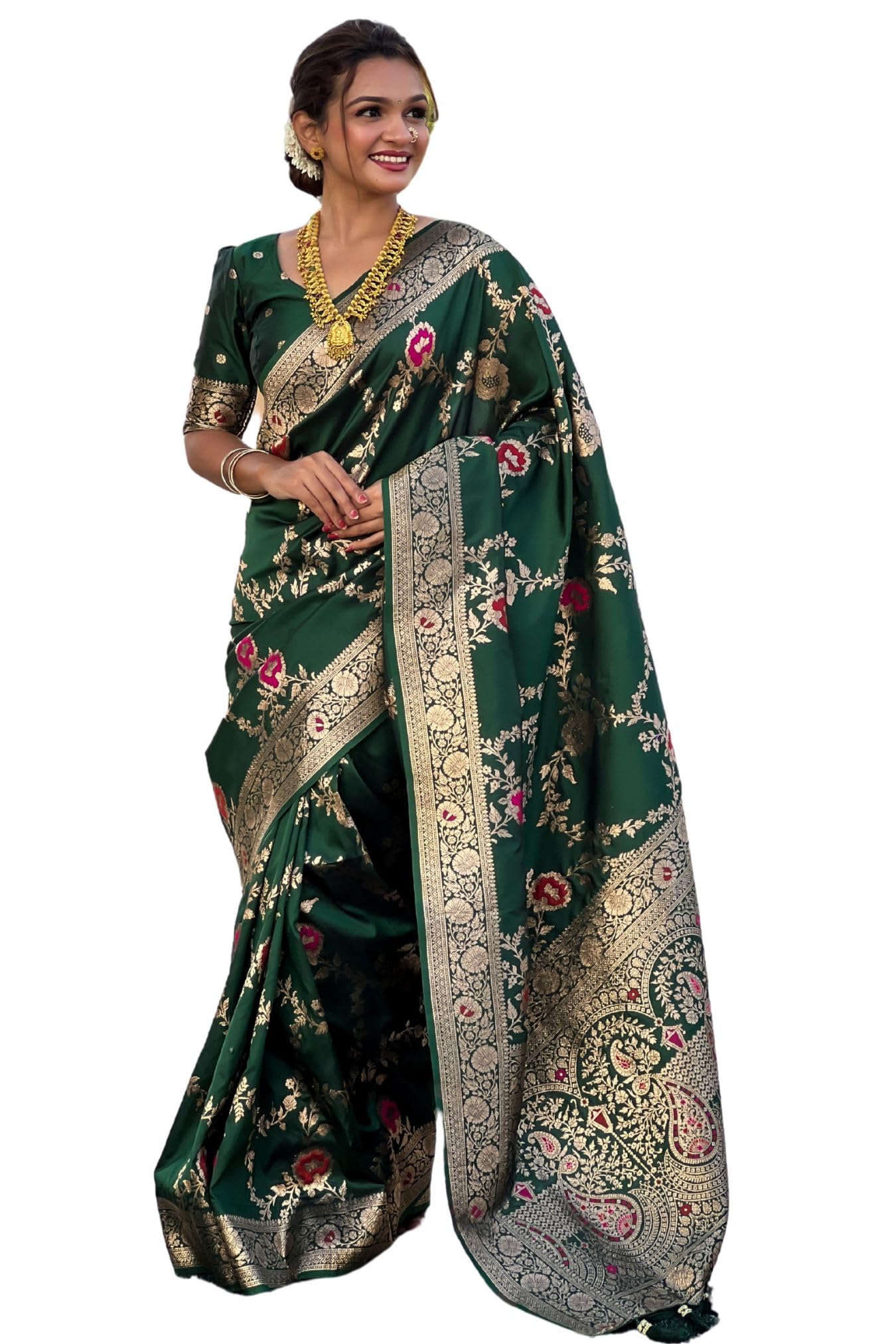 SGF11 Women's Kanjivaram Pure Soft Silk Designer Saree With Blouse Piece product image 9