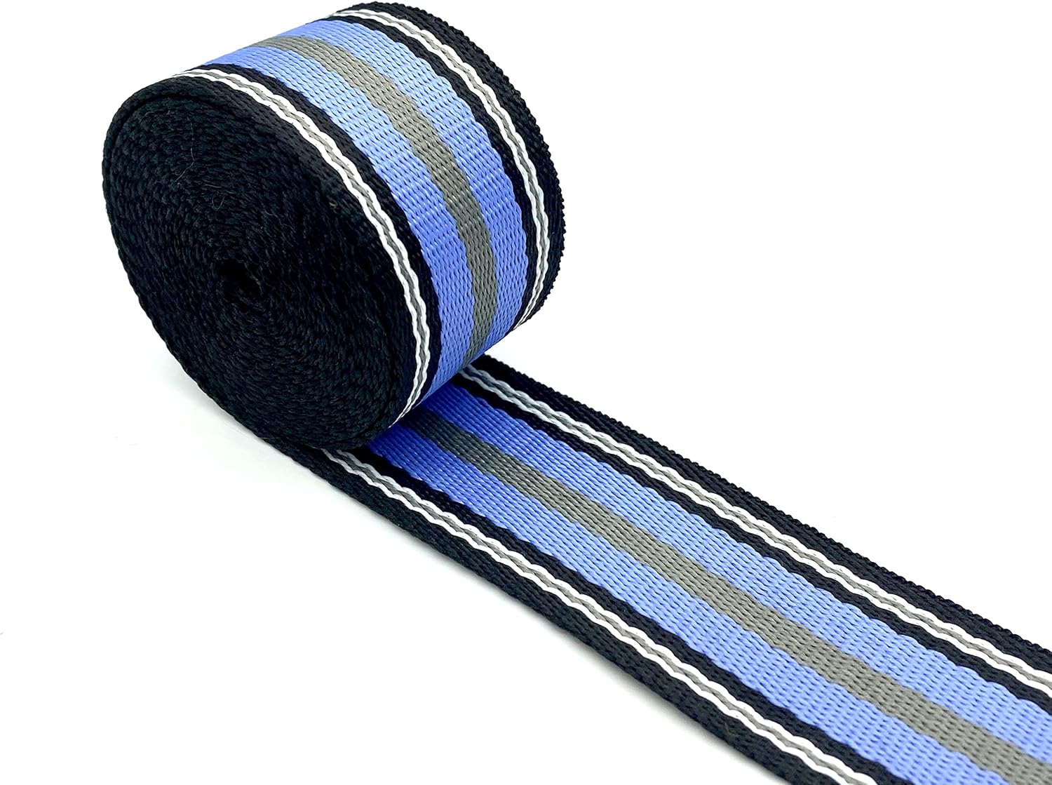 Stripe Webbing Ribbon 1 1/2 inch (38mm) Polyester-Cotton Blend Strap Replacement 5 Yards ZE58