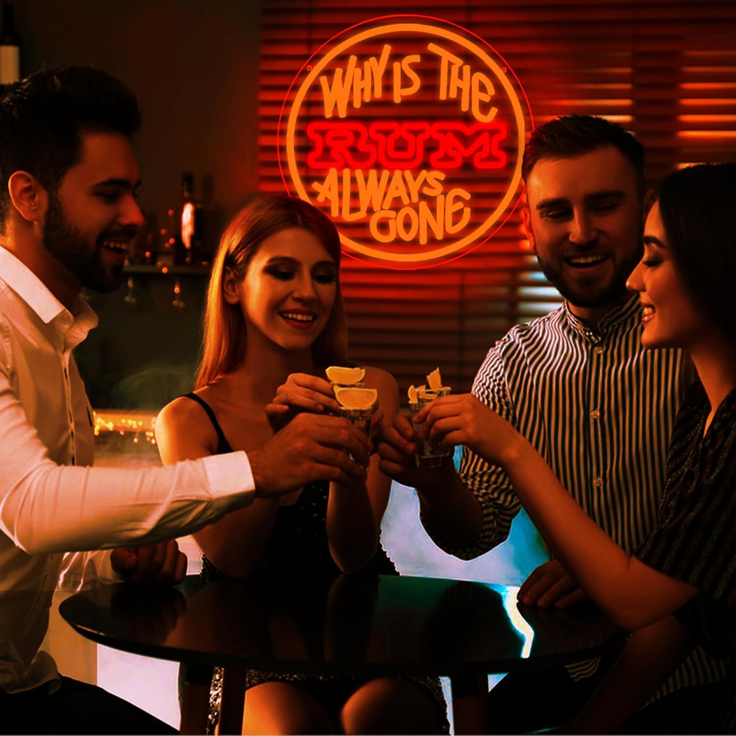 Rum Neon Sign for Wall Decor Rum Neon Light for Man Cave Bar Led Business Sign Suitable for Home Bar Pub Store Bistro Restaurant Party Club Salon Birthday Gifts Art Size12.9 * 12.9in(JTD236) - Image 6