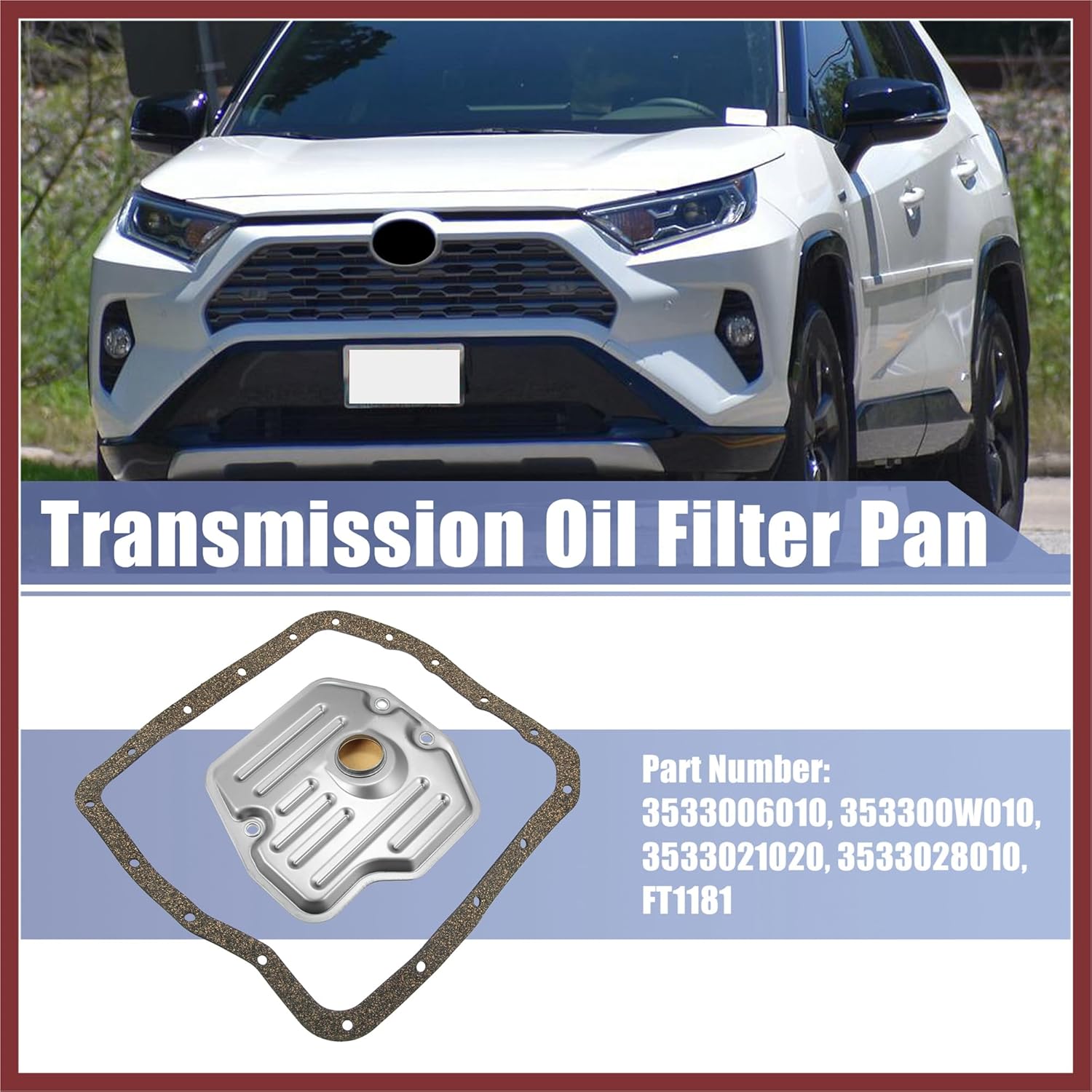 1 Set Transmission Filter Oil Pan Gasket Kit for Lexus ES300 RX300 for Toyota Camry Highlander RAV4 3533006010 353300W010 Transmission Valve Pan Replace Parts