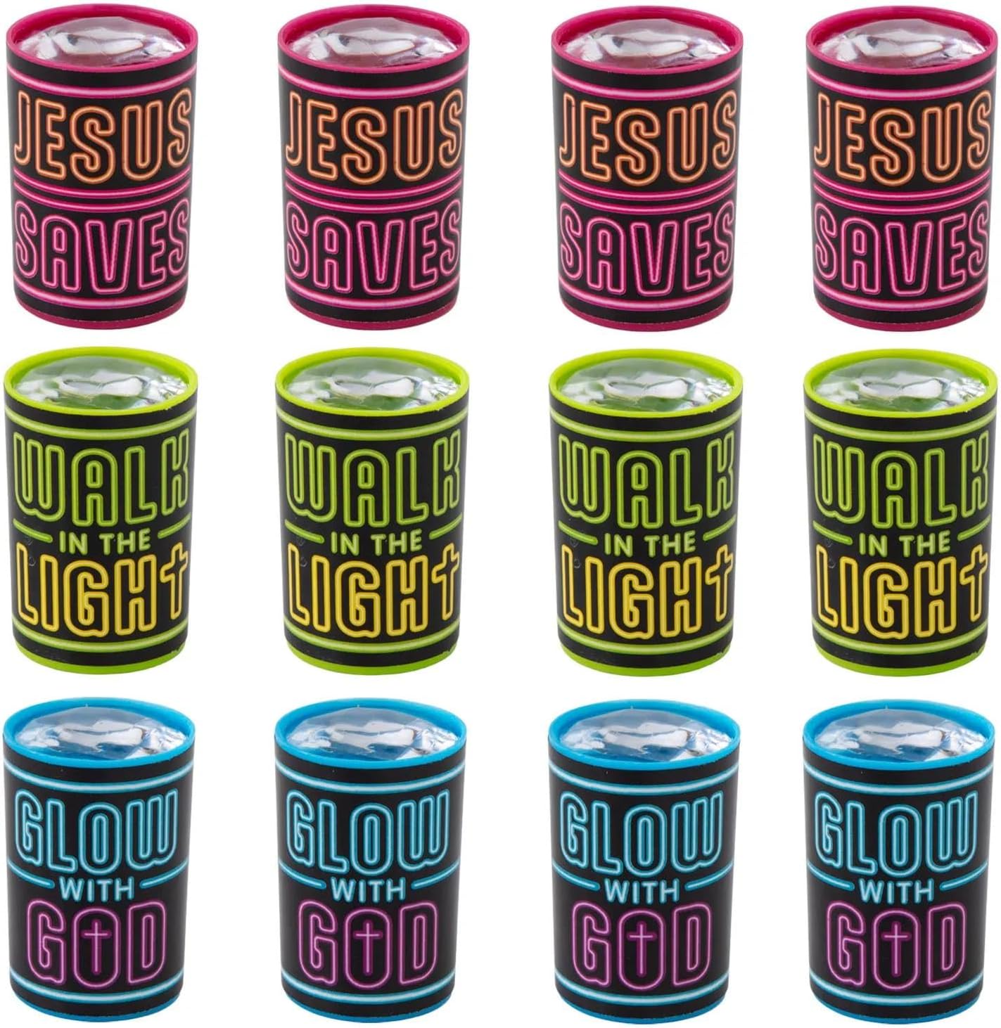 1" x 1 1/2" Mini Jesus is the Light VBS 2026 Neon Prisms - 12 Pc.