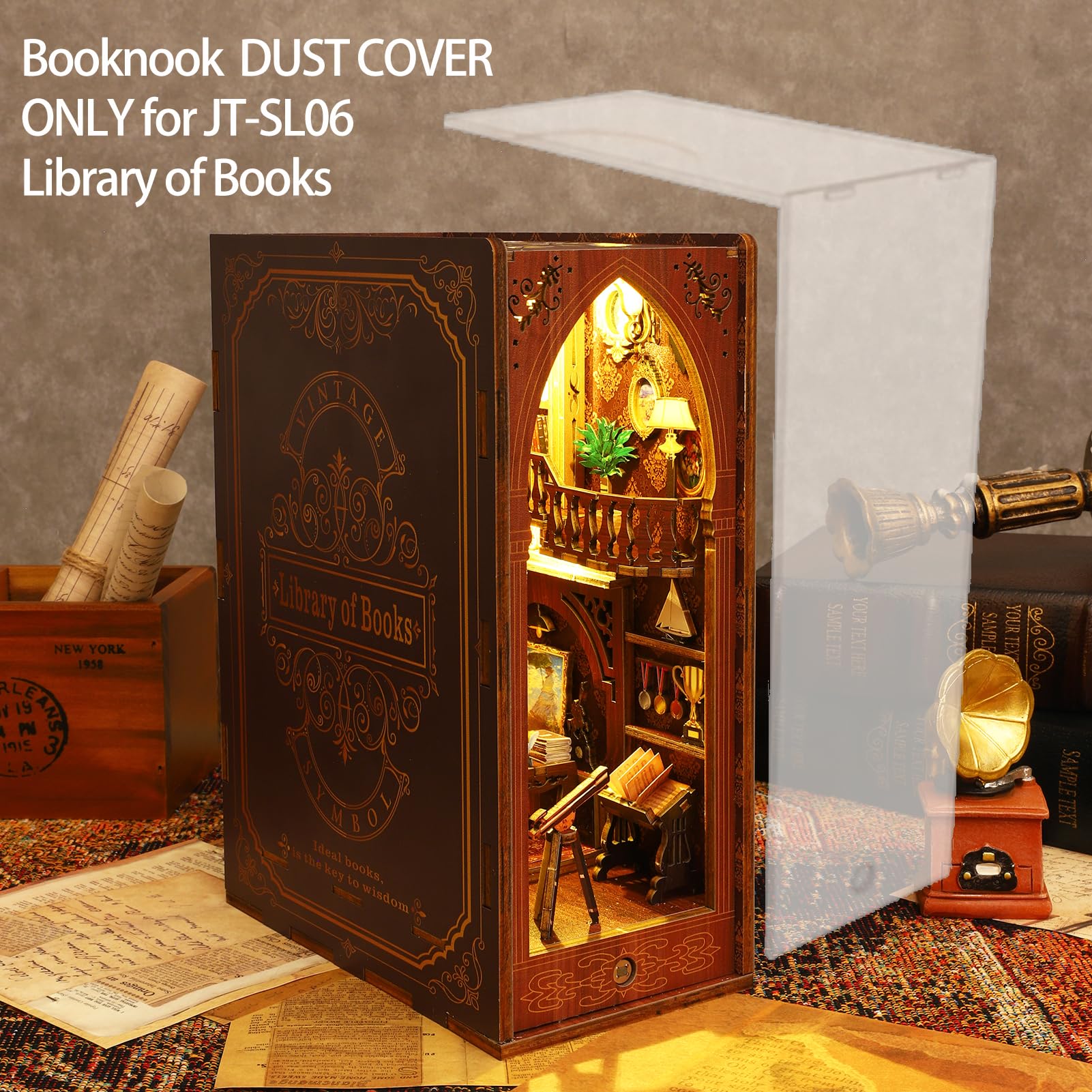 Fsolis Kit De Bricolage Pour Book Nook Avec Protection Contre La Po Maison De Poupee Miniature Avec Meubles Et Lumie Amz