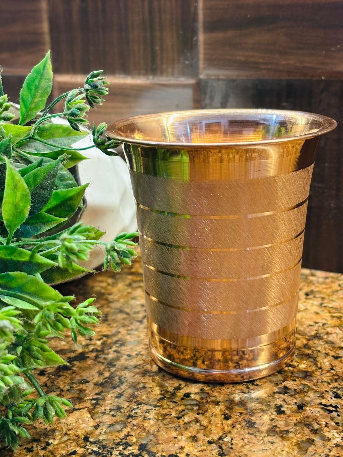 Copper Glass Tumbler Cup for Serving Water | Drinkware for Daily Use | Traditional Copper Glass | Durable Pure Copper Utensil Pack of 2 (Design6)