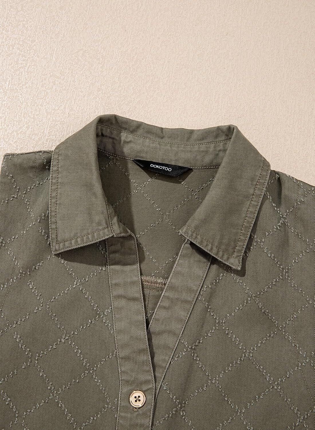 Dokotoo Denim Dress for Women Summer Casual Sleeveless V Neck Button Mini Jean Dersses with Pockets - Image 9