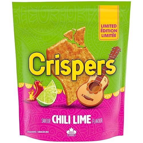 CRISPERS, Chili Lime Crackers, Salty Snacks, Baked In Canada, Limited Edition Flavour,145 g