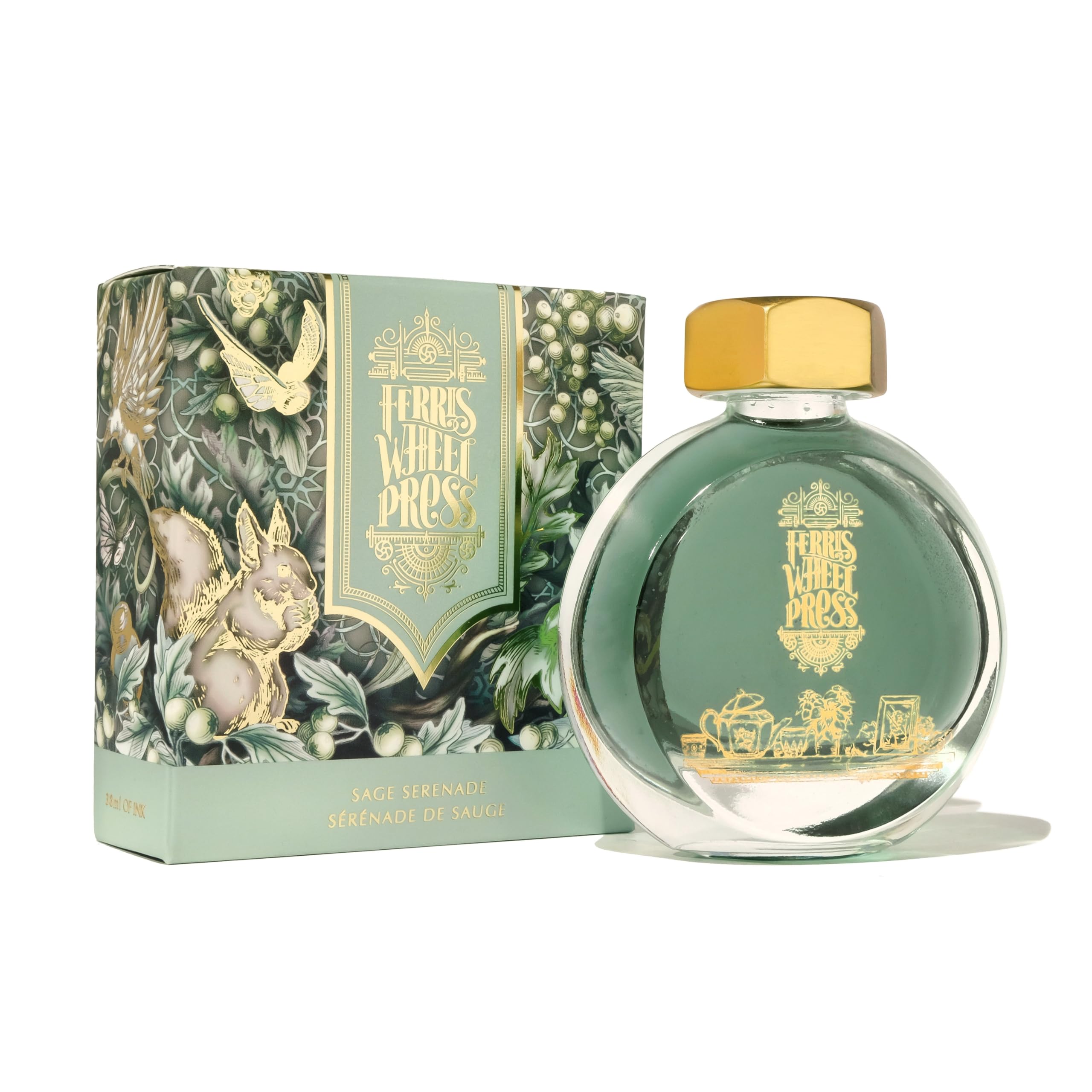 Ferris Wheel Press Ink, Everyday Ink Collection, Sage Serenade, Verdant sage, 38ml Fountain Pen Ink Bottle