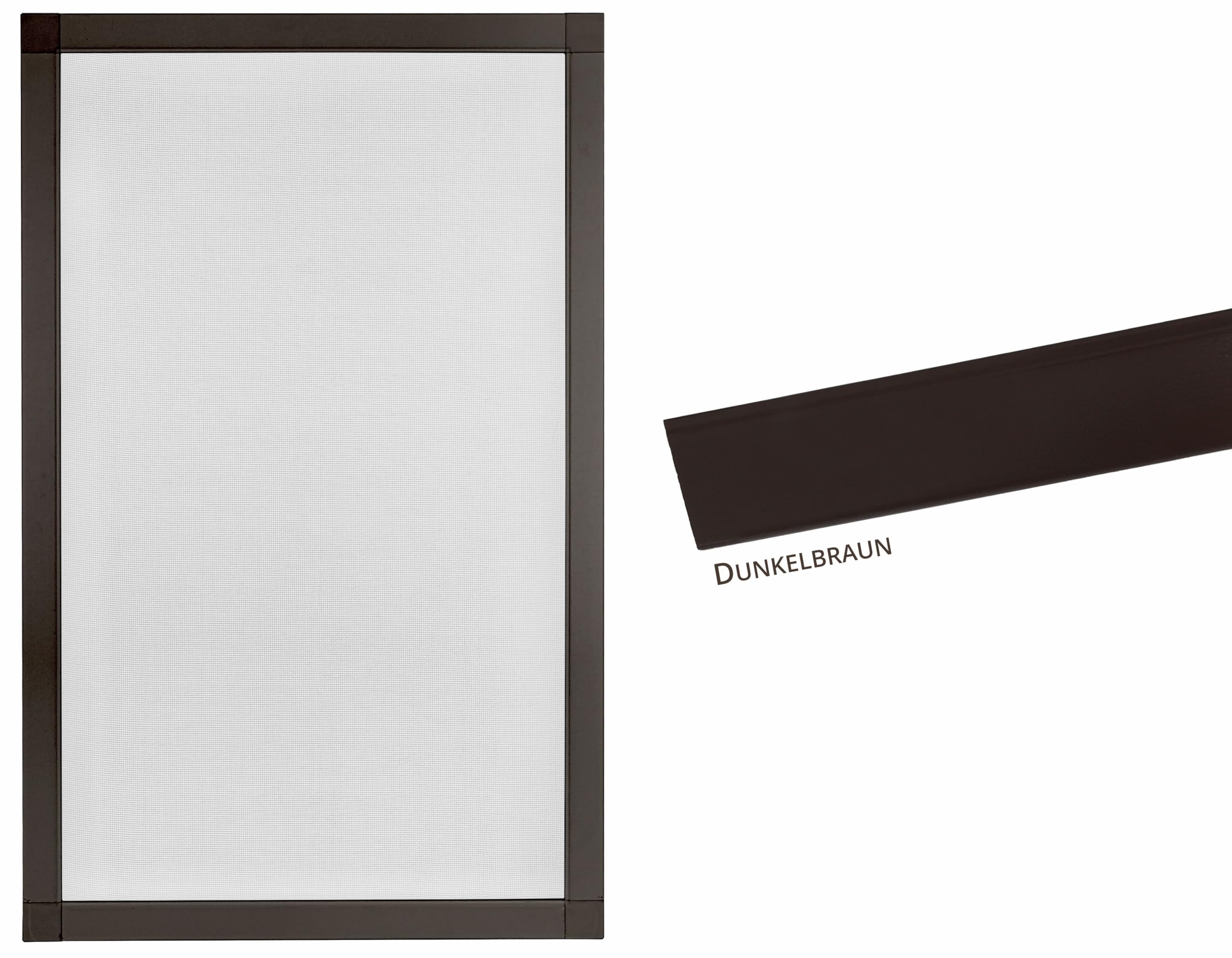 ROLLMAXXX Zanzariera per finestra fai da te 120 x 150 cm Marrone | Rete antinsetti con telaio in alluminio, Kit per finestre, Protezione da zanzare e insetti