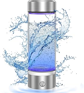 Hydrogen Water Bottle, Portable Rechargeable Hydrogen Water Bottle Generator [Gifts for Him Her], Hydrogen Water Machine for Home Travel Office Exercise (Silver)