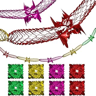 AUXHCYL 8Pcs Christmas Ceiling Decorations, Foil Christmas Hanging Garlands for Ceiling, Streamers for Xmas Party Decorations Indoor(3m)