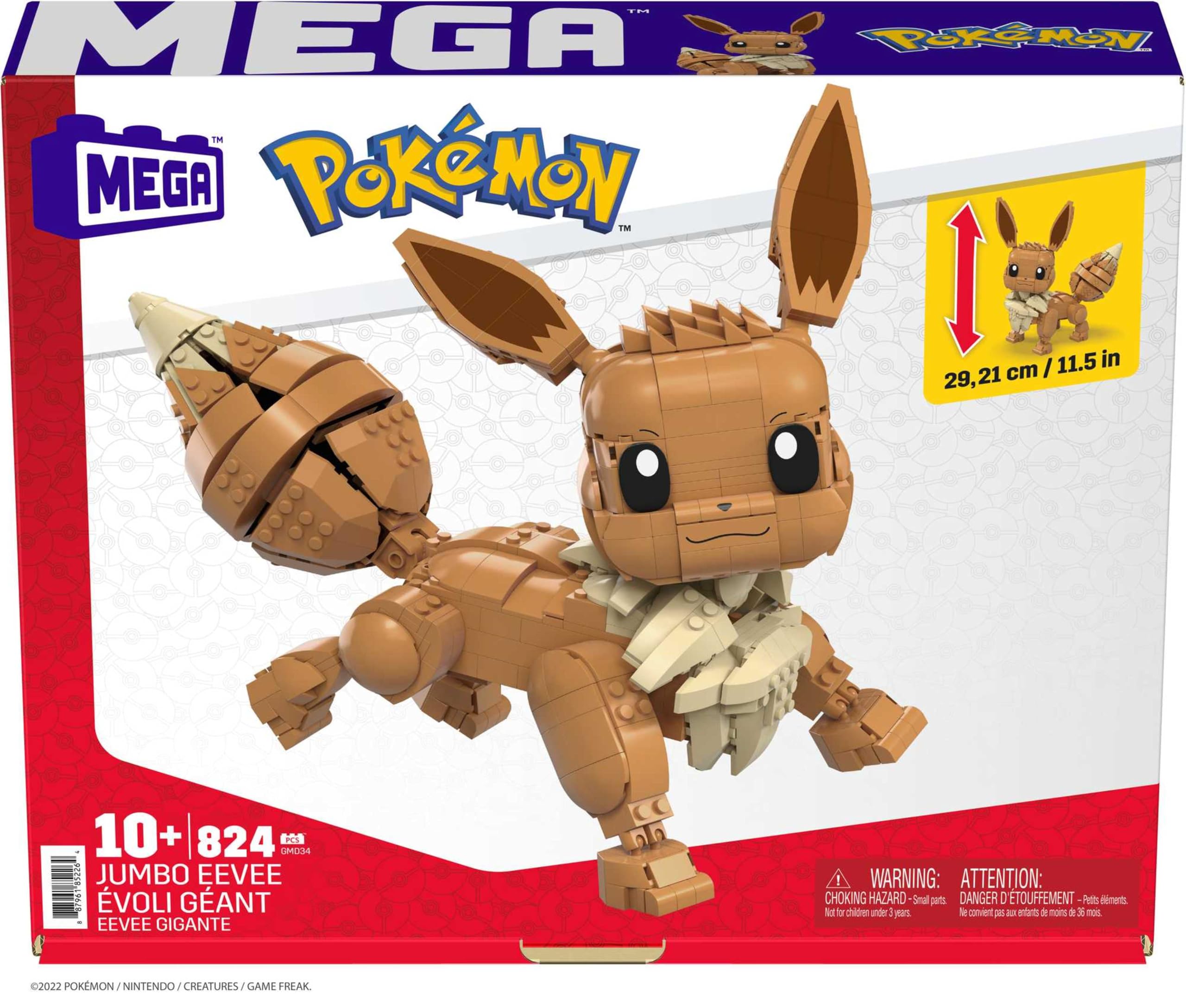 Mega Eevee Pokémon Zestaw Konstrukcyjny, Brązowy, 824 Elementy