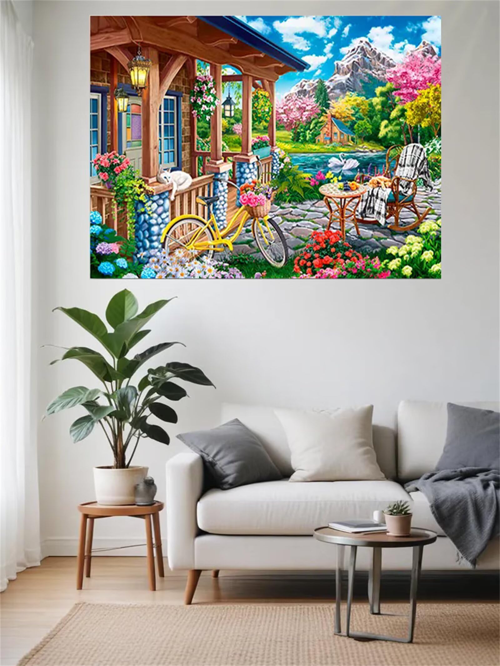 Puzzle 1500 elementów do ogrodu domowego, klasyczne puzzle 87 x 57 cm, gra zręcznościowa dla całej rodziny, kolorowe układanie puzzli, dekoracja domu