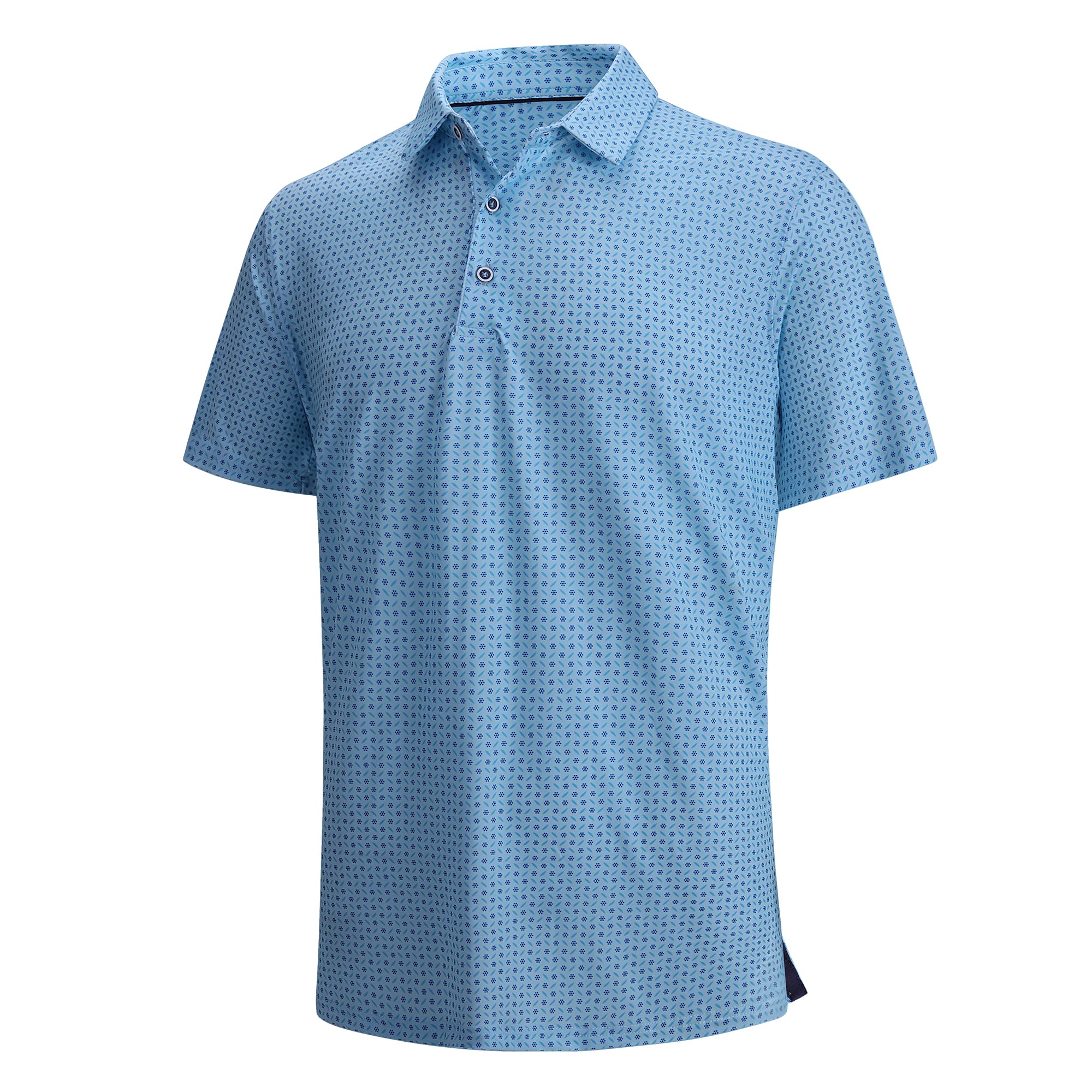 Damipow Golf Shirts for Men Dry Fit Short Sleeve Print Collared Polo Shirt
