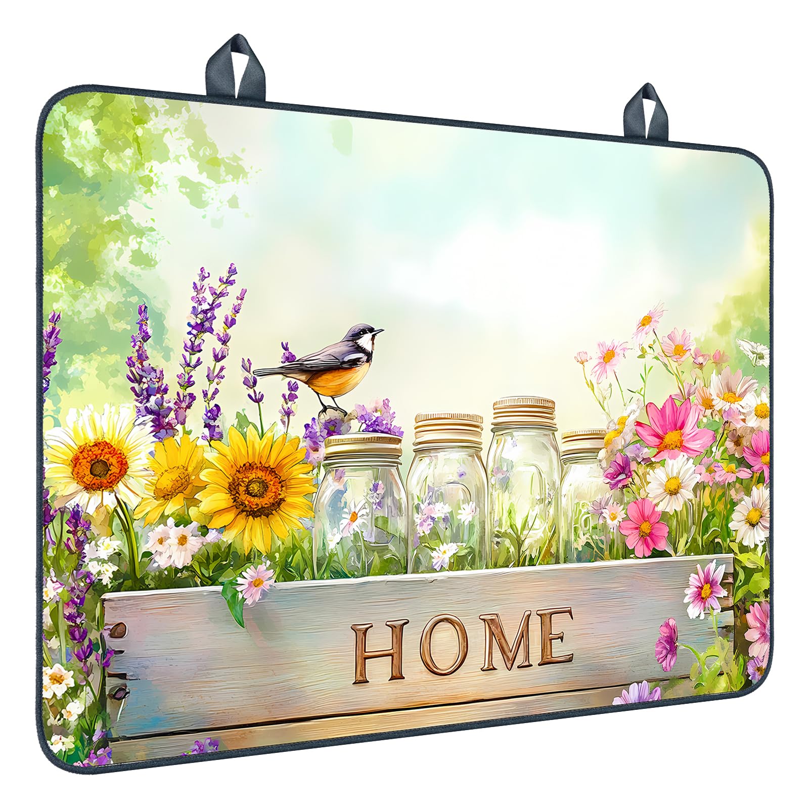 Nuxovilar Home Floral Crate Stove Cover Diatom Mud 28.65x20.47 In