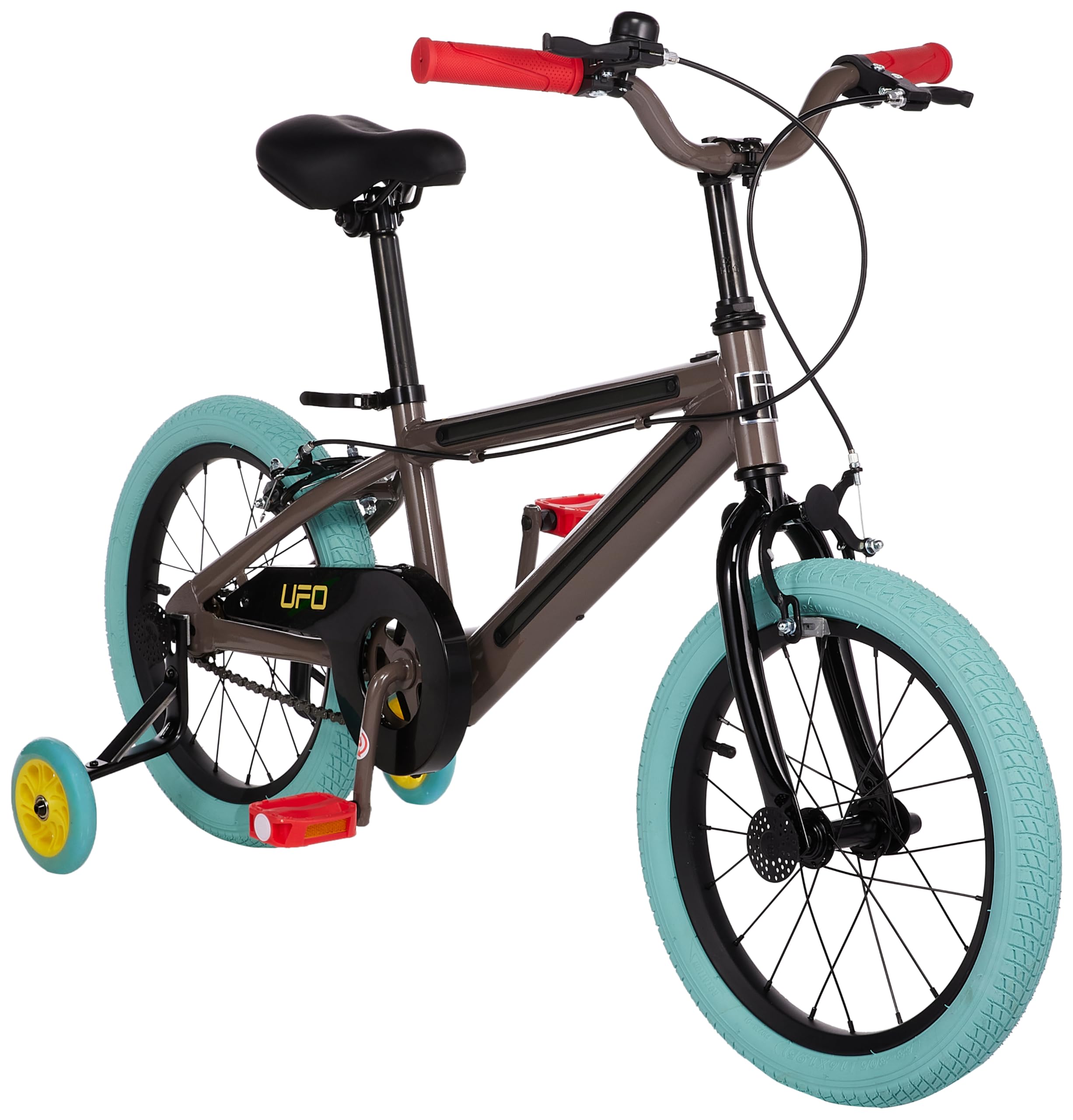 UFO Kids Bike with Signature In-Frame LED Lights for Boys and Girls: Training Wheels Included - Ideal for Ages 3+