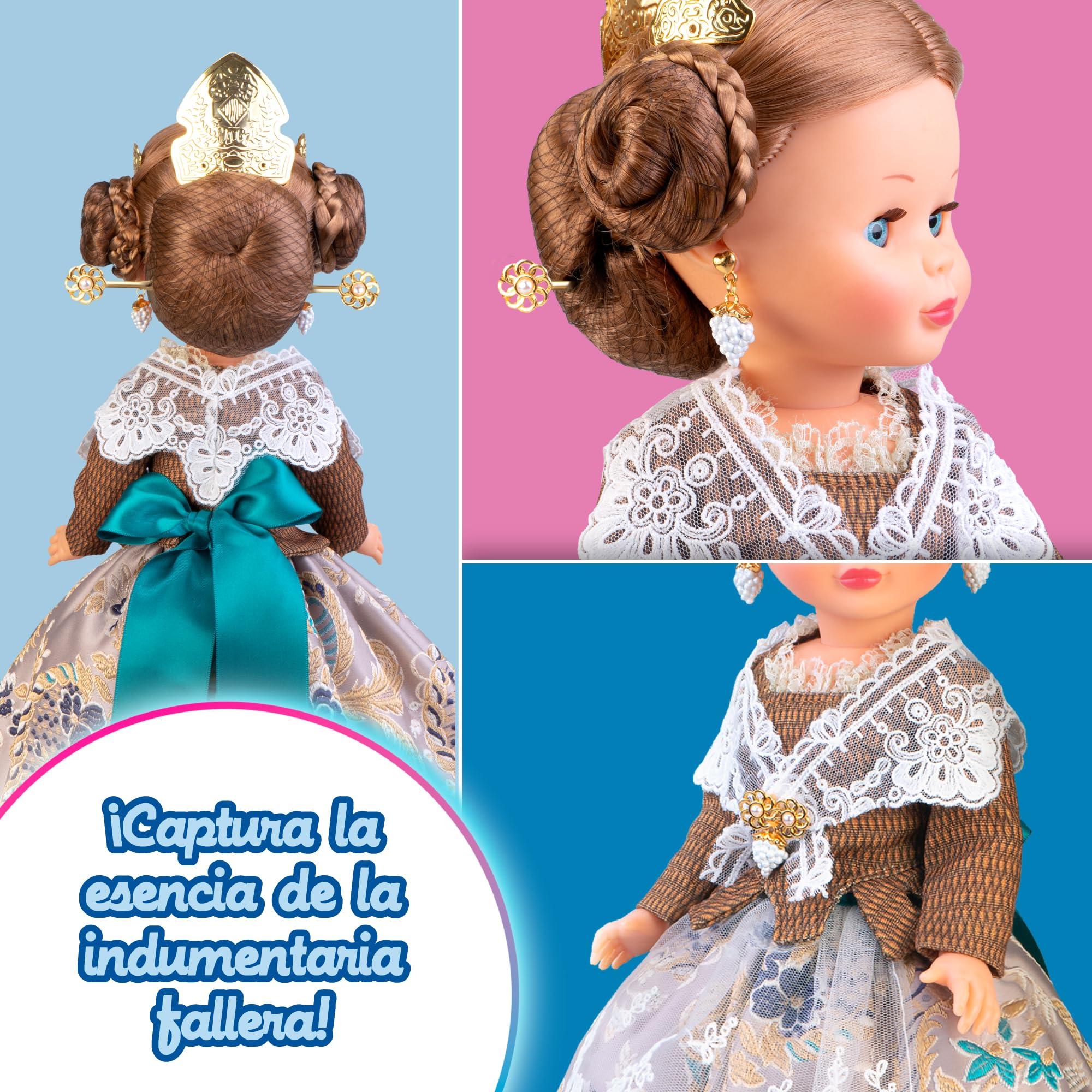 Nancy Collezione Fallera Edizione 2025, Bambola 42 cm, con Autentico Costume Regionale della Comunità Valenciana, Design e Accessori realizzati in Onore dei Fallas, Certificato Ufficiale, Famoso