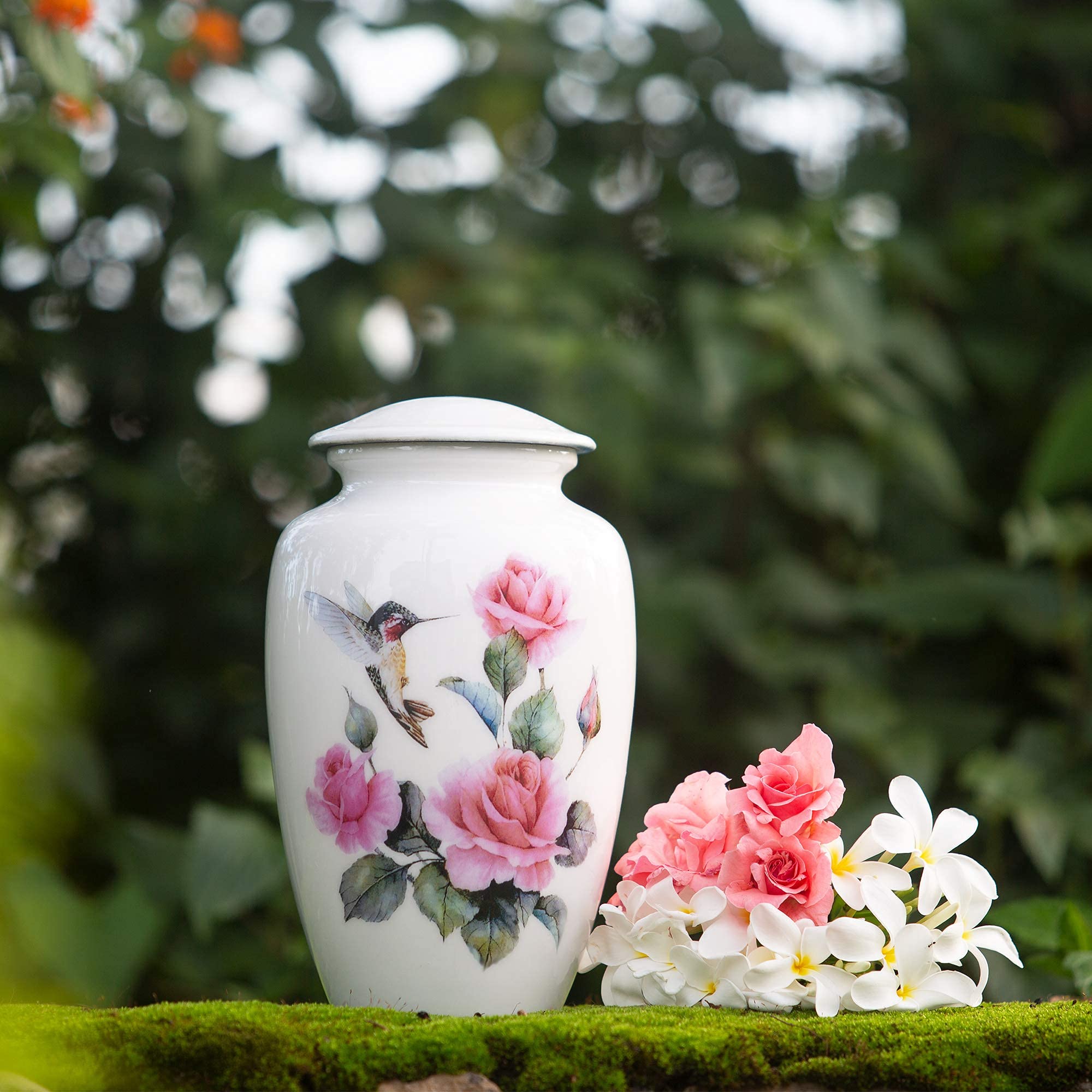 Bold & Divine,Urna de cremación de colibrí para adultos,Urna de cremación para cenizas humanas adultas urnas para cenizas de adultos (grande/adulto) con bolsa de terciopelo única para tu ser querido