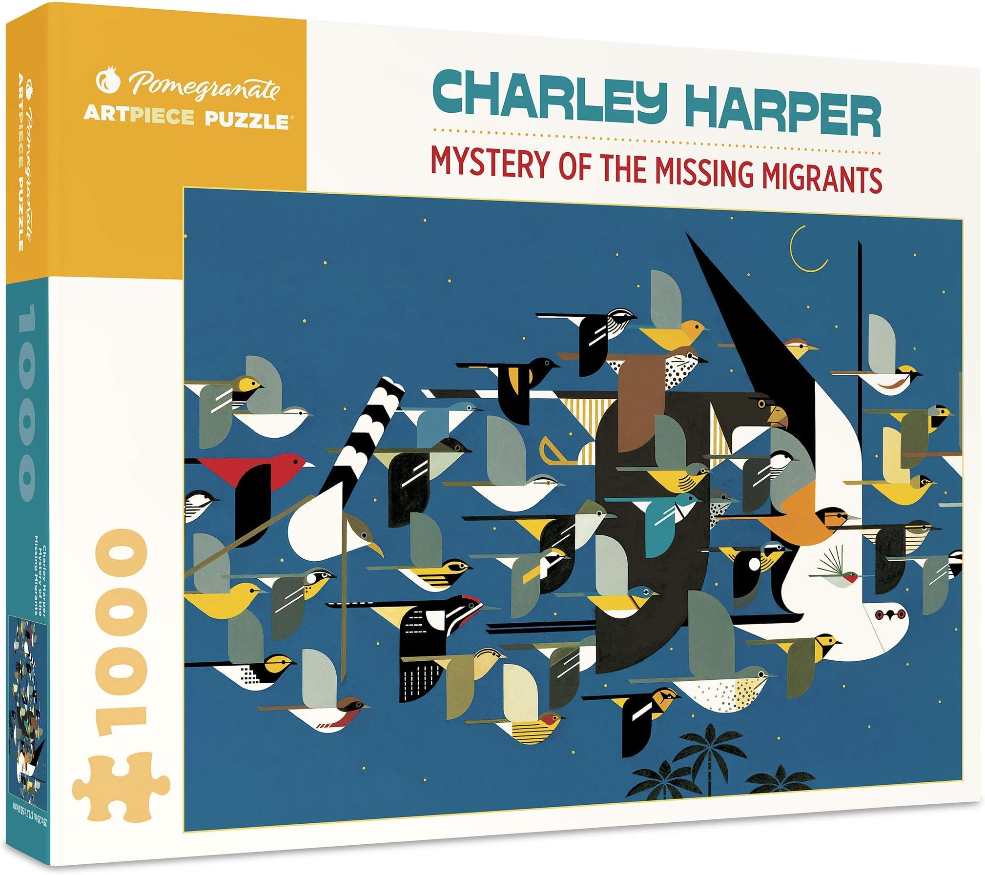 Pomegranate 1000-Piece Jigsaw Puzzle for Adults, Charley Harper's Mystery, Matte Finish, Snug Fit