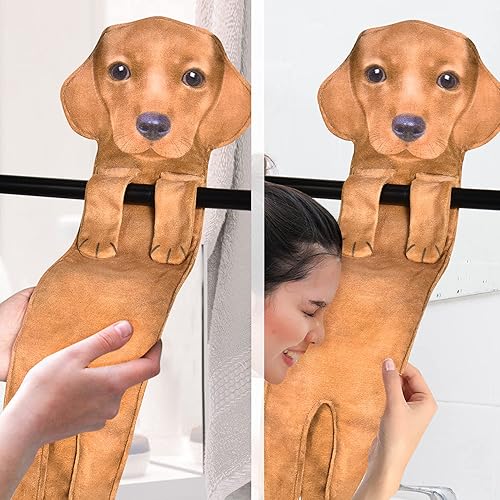 Miniatura 6 de AGRIMONY Divertidas toallas de mano para perro salchicha para cocina, baño, regalos para perros, mamá, papá, regalos para mujeres, hombres,