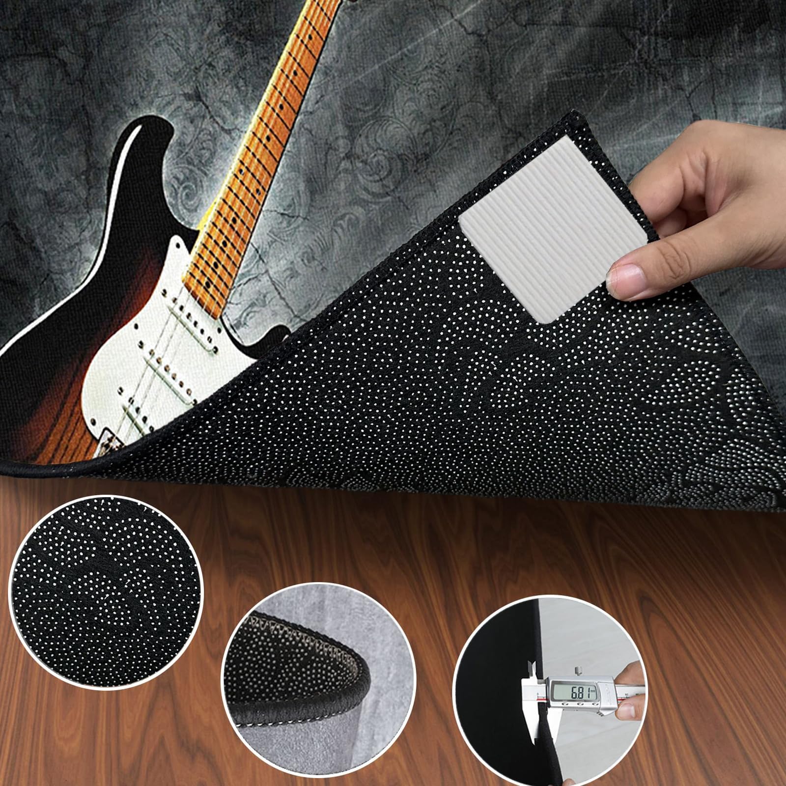 Drum Teppich, Elektrisches Schlagzeug Teppich, Schallschutzdecke Professionelles Elektronisches Jazz Schlagzeug Kit, rutschfeste Trommel Teppiche 140 x 100 cm, Schallschutzteppich für Studio, Wohnung