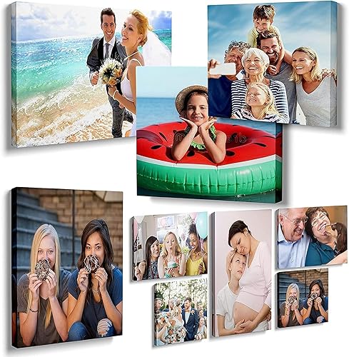 Miniatura 6 de Sunwes Impresiones de fotos personalizadas en lienzo con marco de fotos, galería de pared, marcos de fotos impresas en lienzo, ideal para decoración