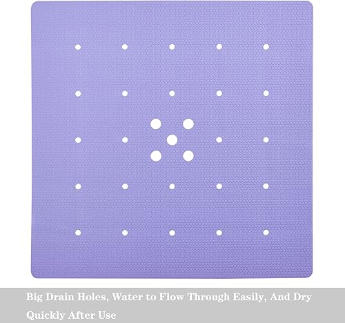 Miniatura 4 de Tapete de ducha para superficie texturizada tapete de ducha antideslizante de silicona sin ventosas plegable, tapete de baño cuadrado para bañera